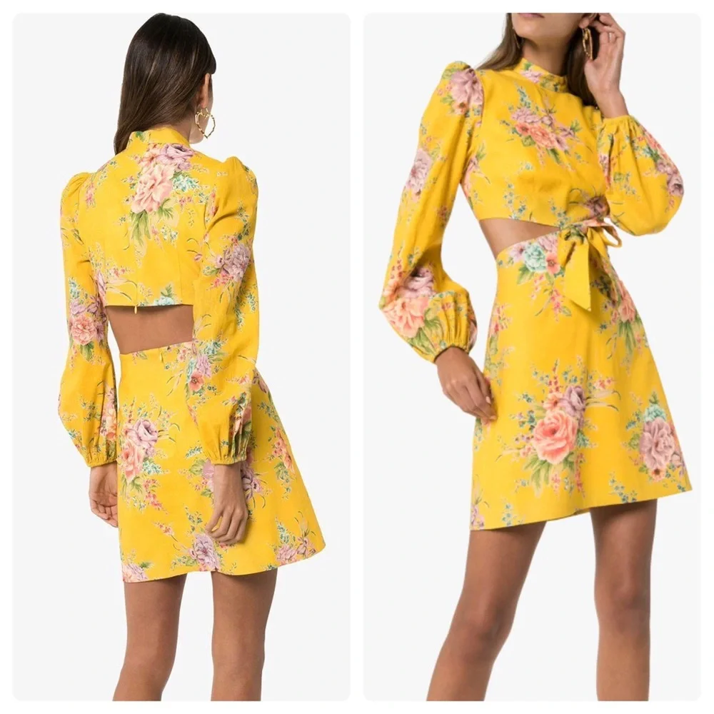 ZIMMERMANN Zinnia Bow Cut Out Mini Dress - Picture 10 of 16